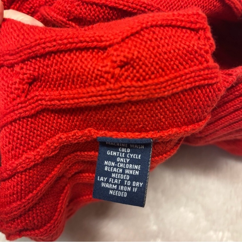 Chaps Red Zip-Up Cable Knit Sweater - Picture 7 of 7